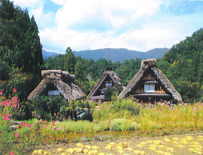 The famous slanting roofs can be found throughout the village